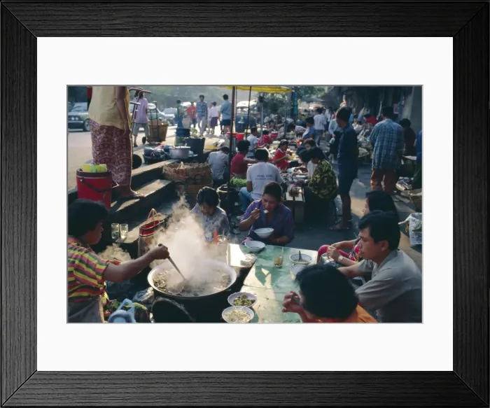 Framed Print : Street side restaurant Framed Print : Street side restaurant