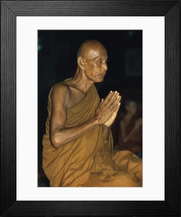 Framed Print : Buddhist monk meditating Framed Print : Buddhist monk meditating