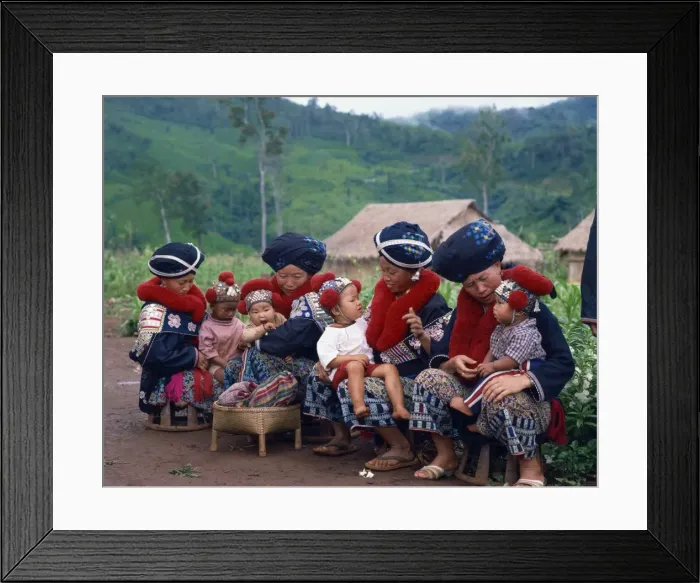 Framed Print : Group of Yao women and children Framed Print : Group of Yao women and children