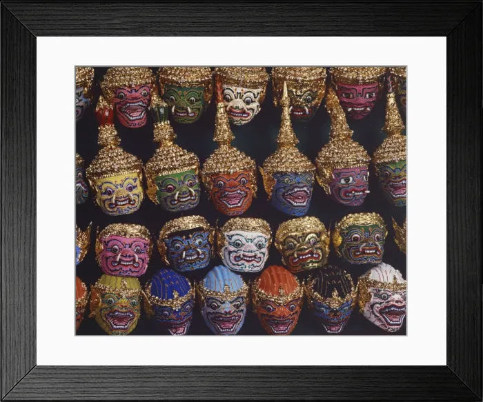 Framed Print : Masks for sale in Thailand Framed Print : Masks for sale in Thailand