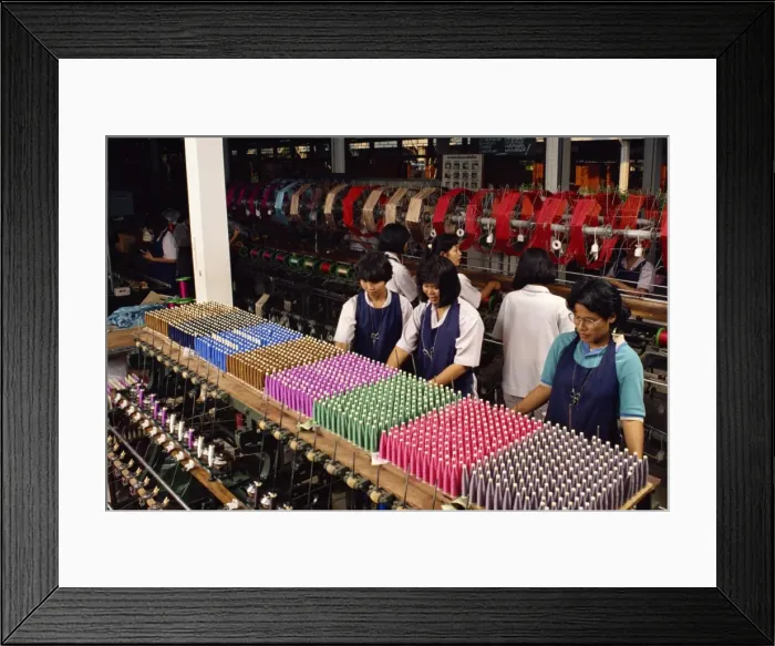 Framed Print : Women working in a silk mill at Korat Framed Print : Women working in a silk mill at Korat