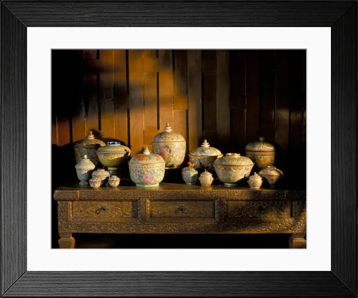 Framed Print : Bencharong ceramics Framed Print : Bencharong ceramics