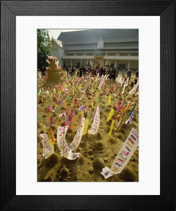 Framed Print : New year banners surround a shrine in Chiang Mai Framed Print : New year banners surround a shrine in Chiang Mai