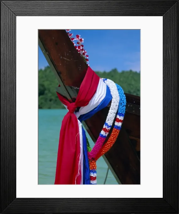 Framed Print : Detail of a long tailed boat Framed Print : Detail of a long tailed boat