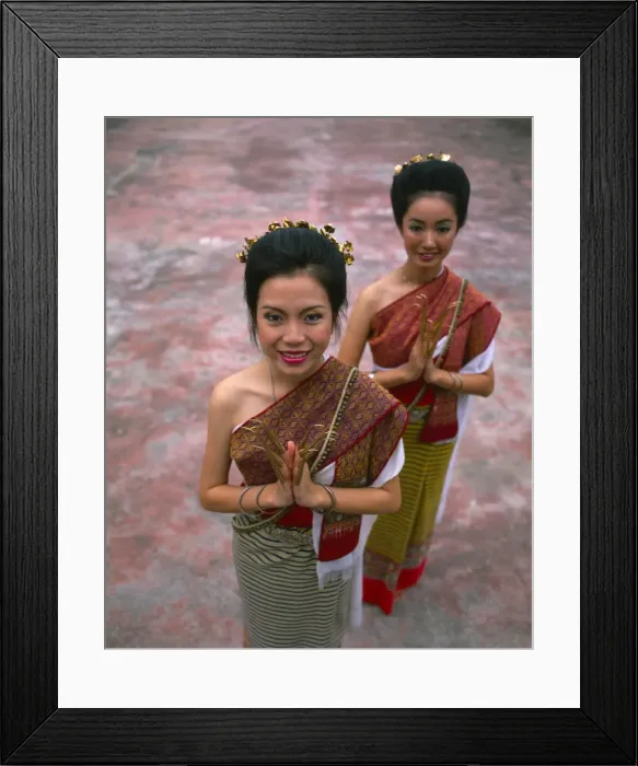 Framed Print : Portrait of two women in traditional Thai costume Framed Print : Portrait of two women in traditional Thai costume