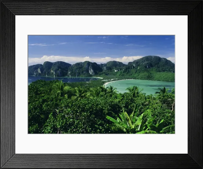 Framed Print : Elevated view of double bays of Ao Ton Sai and Ao Dalam Framed Print : Elevated view of double bays of Ao Ton Sai and Ao Dalam