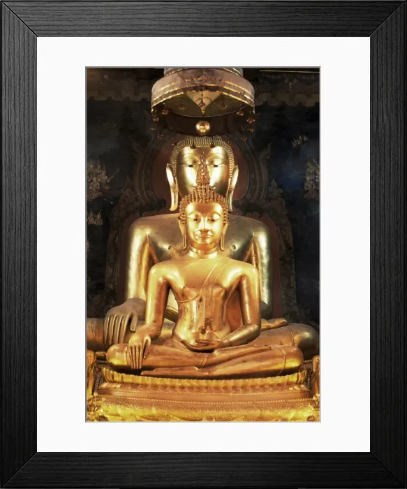 Framed Print : Seated Buddha images Framed Print : Seated Buddha images