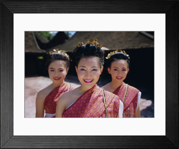 Framed Print : Portrait of three traditional Thai dancers Framed Print : Portrait of three traditional Thai dancers
