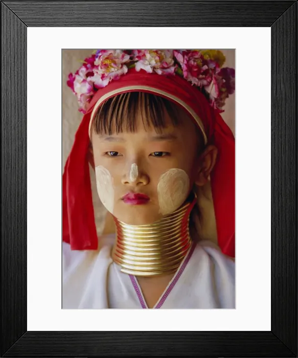 Framed Print : Portrait of a Long necked Padaung tribe girl Framed Print : Portrait of a Long necked Padaung tribe girl