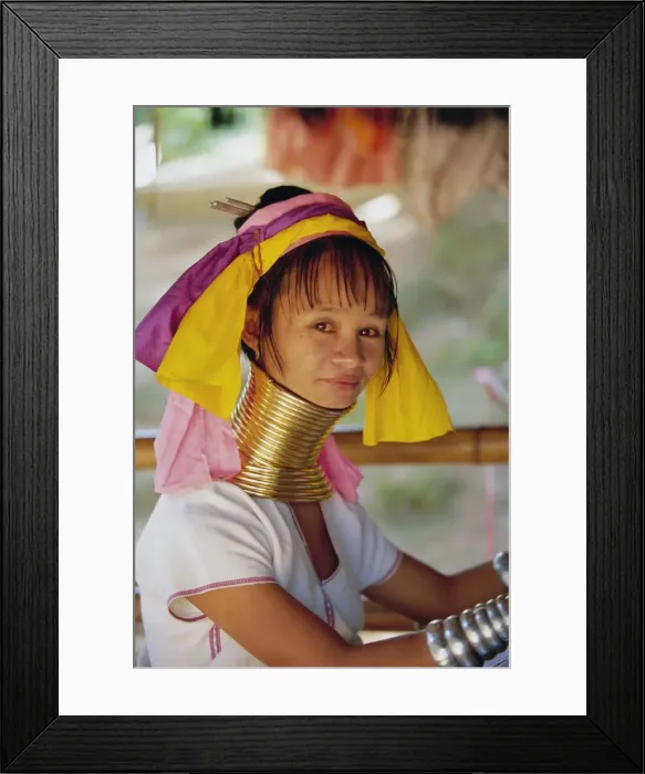 Framed Print : Portrait of a Long necked Padaung tribe woman Framed Print : Portrait of a Long necked Padaung tribe woman
