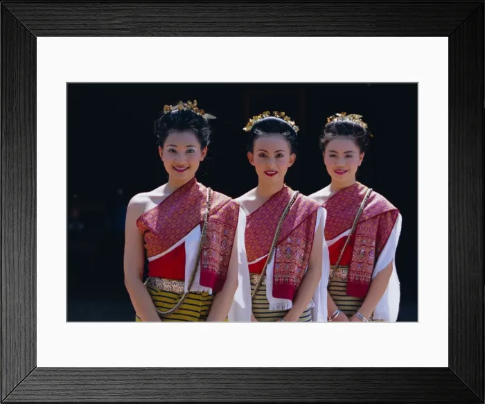 Framed Print : Portrait of three traditional Thai dancers Framed Print : Portrait of three traditional Thai dancers