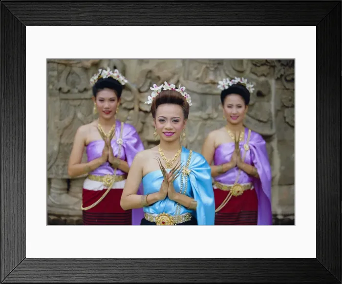 Framed Print : Portrait of three traditional Thai dancers Framed Print : Portrait of three traditional Thai dancers