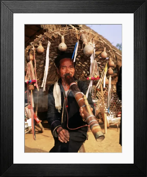 Framed Print : Smoker in Akha village Framed Print : Smoker in Akha village