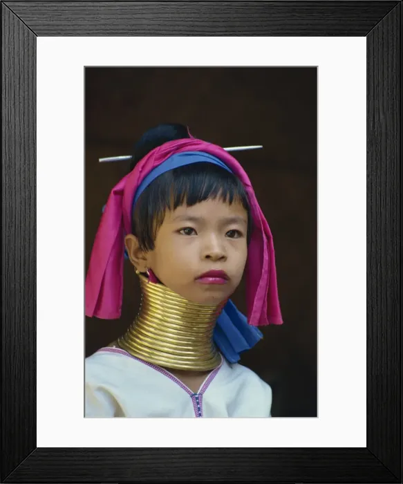 Framed Print : Portrait of a Long Neck girl of the Paduang tribe at Mae Hong Son Framed Print : Portrait of a Long Neck girl of the Paduang tribe at Mae Hong Son
