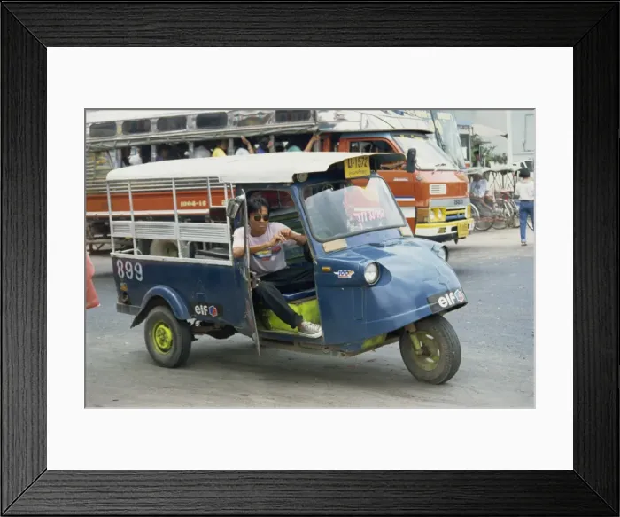 Framed Print : Driver of local transport vehicle on the road in Ayutthaya Framed Print : Driver of local transport vehicle on the road in Ayutthaya