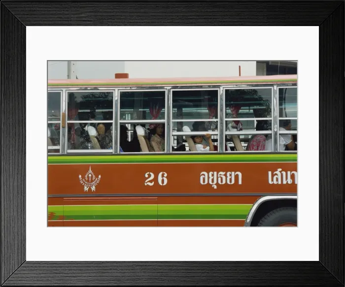 Framed Print : Close-up of the side of a local bus in Ayutthaya Framed Print : Close-up of the side of a local bus in Ayutthaya