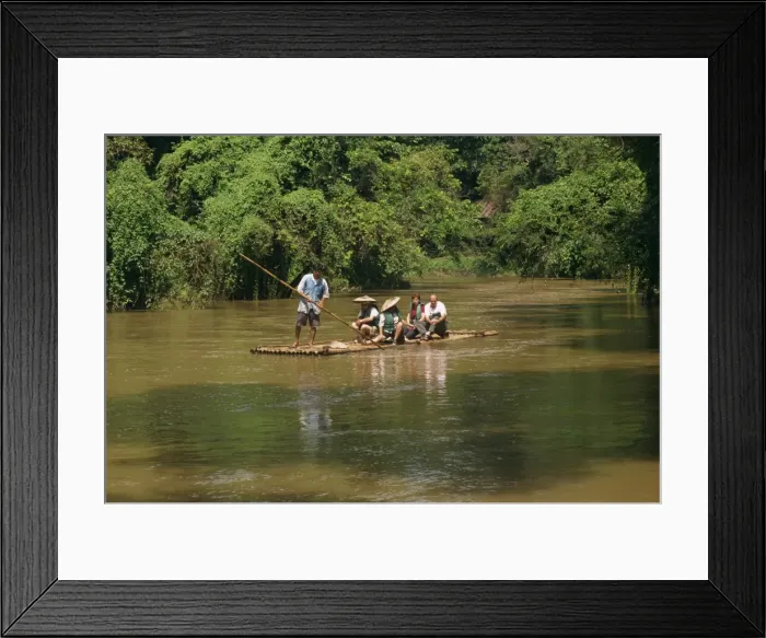 Framed Print : Tourists rafting on the Ping river at the Chiang Dao Framed Print : Tourists rafting on the Ping river at the Chiang Dao