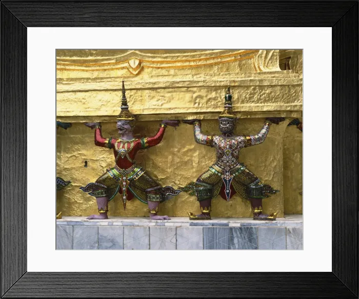 Framed Print : Detail of mythological figures at the Temple of the Emerald Buddha