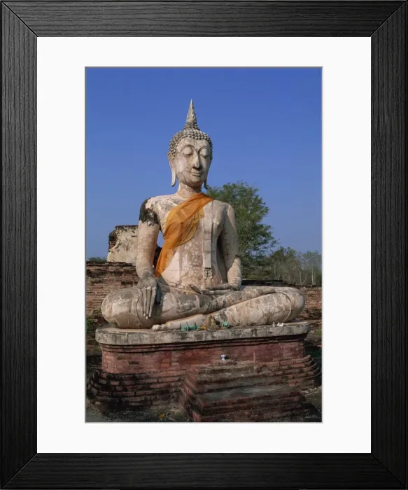 Framed Print : Large statue of the seated Buddha outdoors Framed Print : Large statue of the seated Buddha outdoors