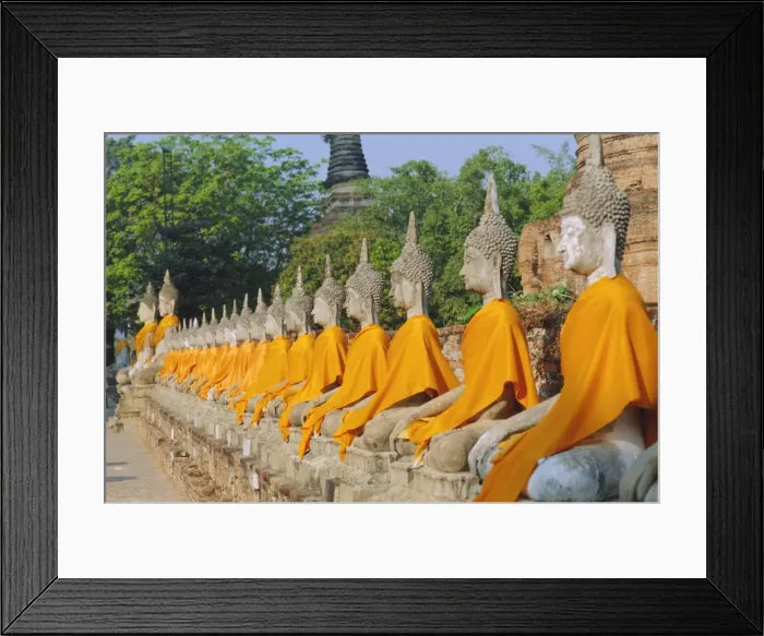 Framed Print : Line of seated Buddha statues Framed Print : Line of seated Buddha statues