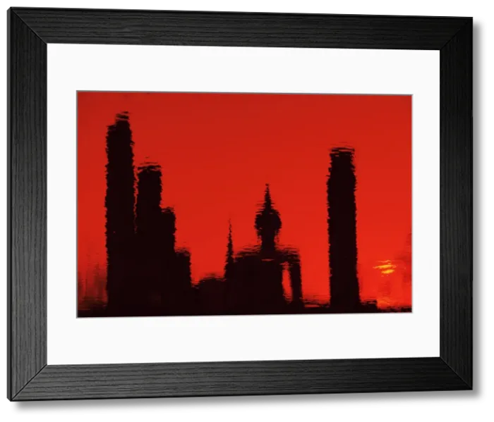 Framed Print : Reflection of Buddha statue and columns of Wat Mahathat Framed Print : Reflection of Buddha statue and columns of Wat Mahathat