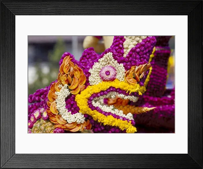 Framed Print : Nagas (sacred snake) detail of a bedecked floral float Framed Print : Nagas (sacred snake) detail of a bedecked floral float