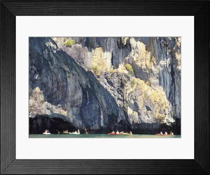 Framed Print : People canoeing near Tham Law (tube cove) Framed Print : People canoeing near Tham Law (tube cove)