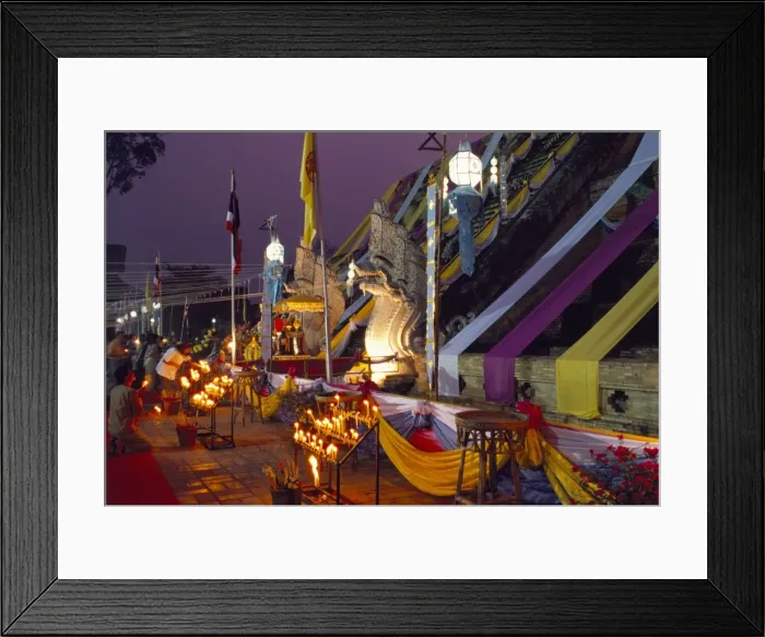 Framed Print : People worshipping during Buddhist festival Framed Print : People worshipping during Buddhist festival