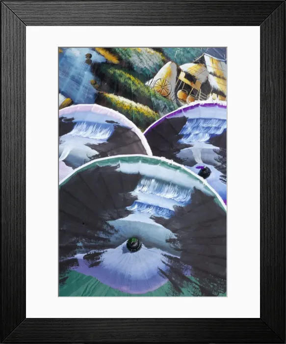Framed Print : Hand-painted umbrellas Framed Print : Hand-painted umbrellas