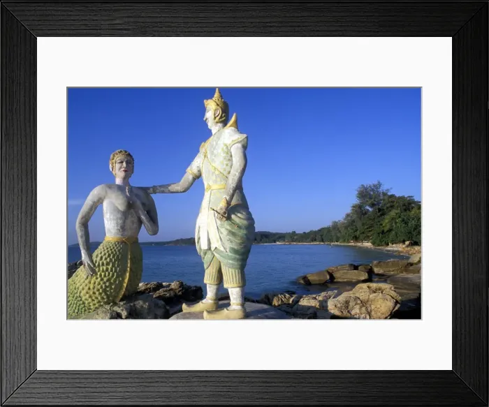 Framed Print : Statue of prince and mermaid from epic Phra Aphaimani Framed Print : Statue of prince and mermaid from epic Phra Aphaimani
