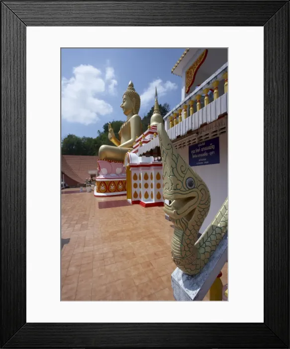 Framed Print : Wat Thepkachonchit with big Buddha in background Framed Print : Wat Thepkachonchit with big Buddha in background
