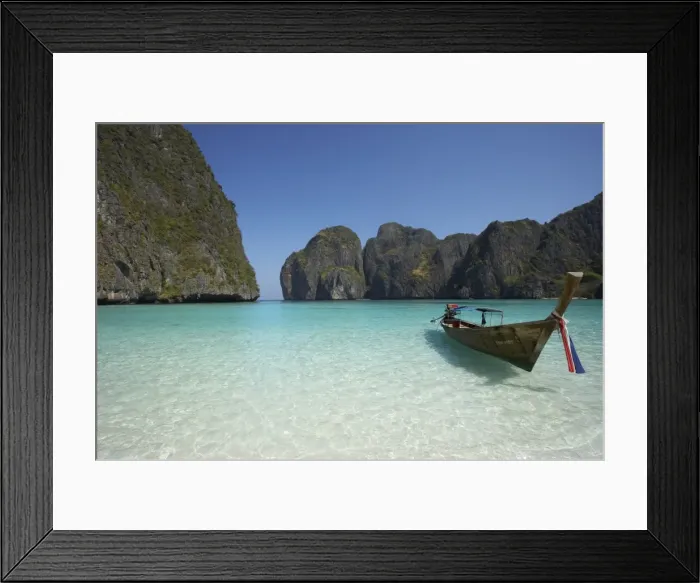 Framed Print : Ao Maya, longtailboat in front Framed Print : Ao Maya, longtailboat in front
