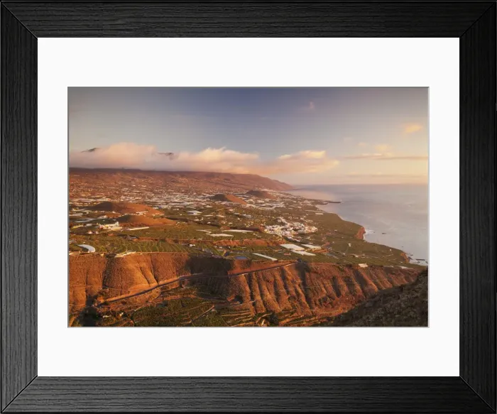 Framed Print : View from Mirador El Time over the west coast to Cumbre Mountains, La Palma, Canary Islands Framed Print : View from Mirador El Time over the west coast to Cumbre Mountains, La Palma, Canary Islands