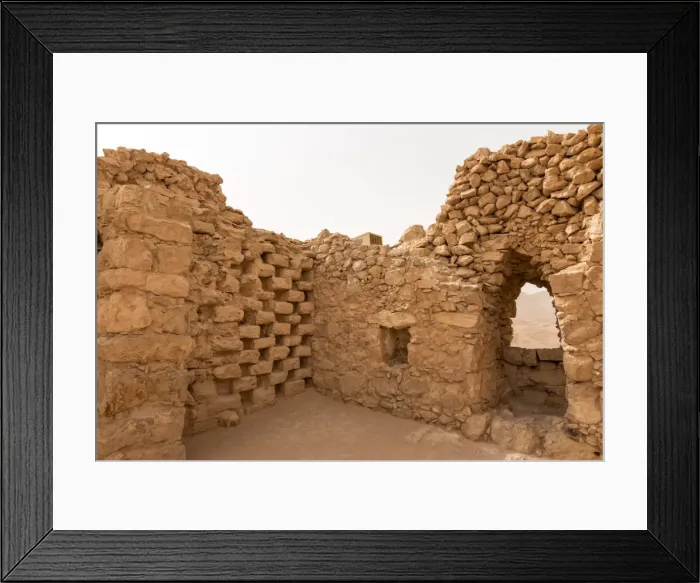 Framed Print : Intricate stonework, Columbarium tower (dovecote), fortress ruins, Masada, UNESCO Framed Print : Intricate stonework, Columbarium tower (dovecote), fortress ruins, Masada, UNESCO