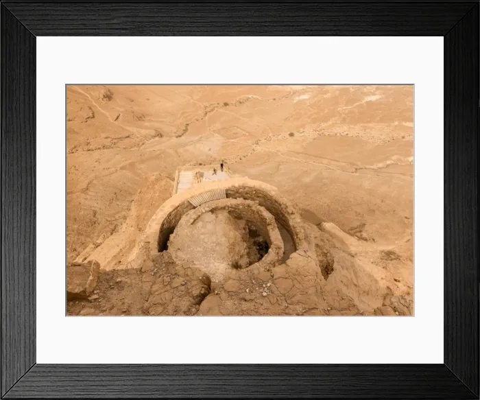 Framed Print : Herod the Greats hanging palace from above, Judaean desert beyond, Masada, UNESCO Framed Print : Herod the Greats hanging palace from above, Judaean desert beyond, Masada, UNESCO