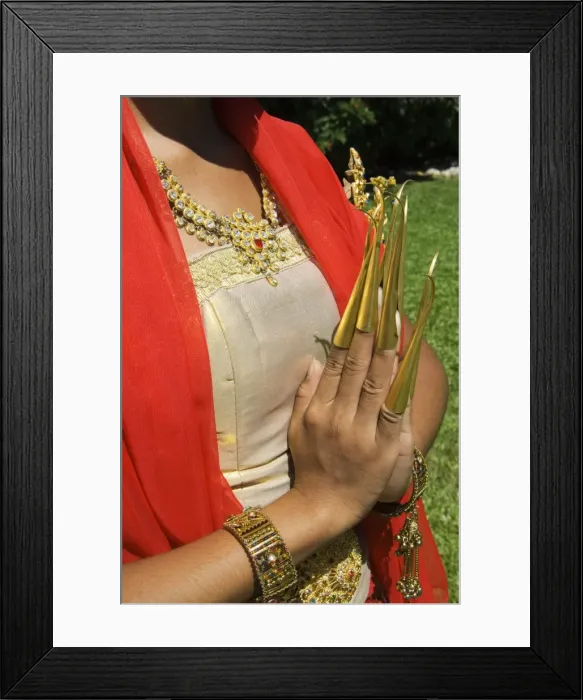 Framed Print : Hands of traditional Thai dancer