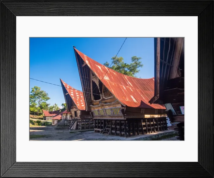 Framed Print : Traditional Batak House in Lake Toba, Sumatra, Indonesia, Southeast Asia Framed Print : Traditional Batak House in Lake Toba, Sumatra, Indonesia, Southeast Asia