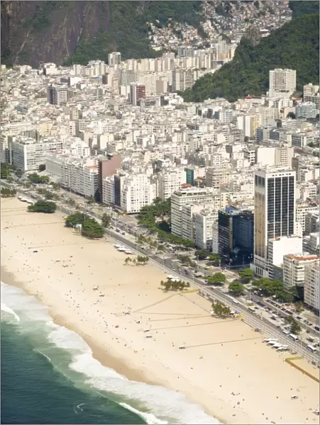 Aerial view of Copacabana Beach, Rio de Janeiro, Brazil, South America