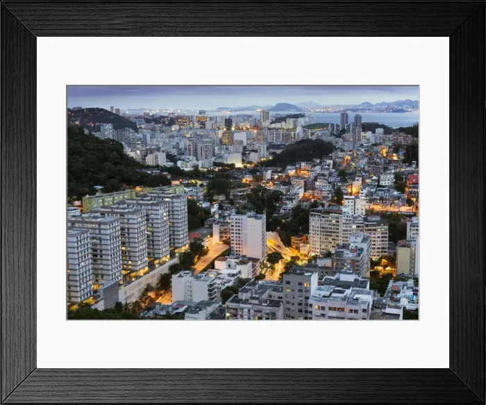 Framed Print : Tabajaras favela and Copacabana, Rio de Janeiro, Brazil, South America
