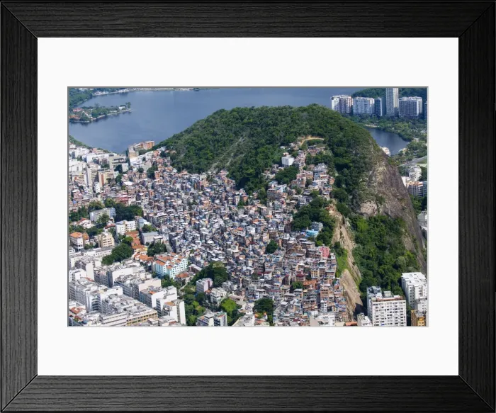 Framed Print : Aerial view of Cantagalo (Pavao-Pavaozinho) favela and Ipanema suburb, Rio de Janeiro Framed Print : Aerial view of Cantagalo (Pavao-Pavaozinho) favela and Ipanema suburb, Rio de Janeiro