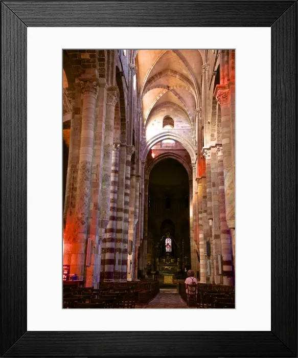 Framed Print : Nave and columns, St. Julian Basilica (St. Julien Basilica) dating from the 9th century Framed Print : Nave and columns, St. Julian Basilica (St. Julien Basilica) dating from the 9th century
