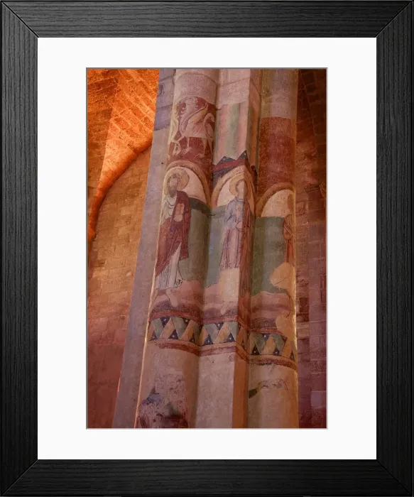 Framed Print : Paintings on nave and columns, St. Julian Basilica (St Framed Print : Paintings on nave and columns, St. Julian Basilica (St