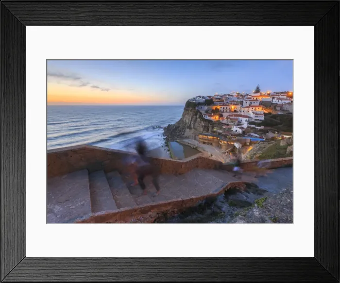 Framed Print : The soft colors of twilight frame the ocean and the village of Azenhas do Mar, Sintra Framed Print : The soft colors of twilight frame the ocean and the village of Azenhas do Mar, Sintra