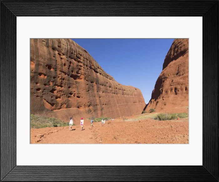 Framed Print : Tourists hiking at Walpa Gorge, Kata Tjuta (The Olgas), UNESCO World Heritage Site Framed Print : Tourists hiking at Walpa Gorge, Kata Tjuta (The Olgas), UNESCO World Heritage Site