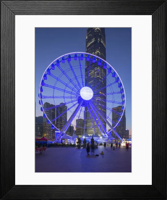 Framed Print : Ferris wheel at dusk, Central, Hong Kong Island, Hong Kong, China, Asia Framed Print : Ferris wheel at dusk, Central, Hong Kong Island, Hong Kong, China, Asia
