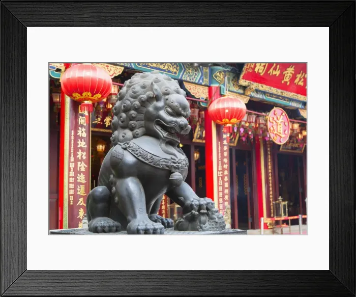 Framed Print : Lion statue at Wong Tai Sin Temple, Wong Tai Sin, Kowloon, Hong Kong, China, Asia Framed Print : Lion statue at Wong Tai Sin Temple, Wong Tai Sin, Kowloon, Hong Kong, China, Asia