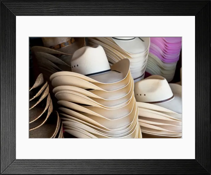 Framed Print : Cowboy hats, Fredericksburg, Texas, United States of America, North America Framed Print : Cowboy hats, Fredericksburg, Texas, United States of America, North America