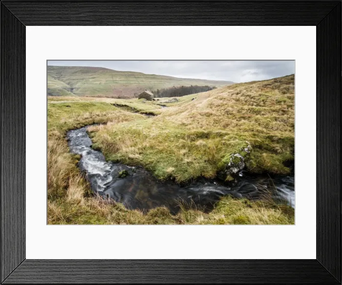 Framed Print : Stream and cottage, above Buckden, Wharfedale, Yorkshire Dales, Yorkshire, England Framed Print : Stream and cottage, above Buckden, Wharfedale, Yorkshire Dales, Yorkshire, England
