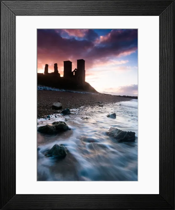 Framed Print : Sunset at Reculver Tower, Kent, England, United Kingdom, Europe Framed Print : Sunset at Reculver Tower, Kent, England, United Kingdom, Europe