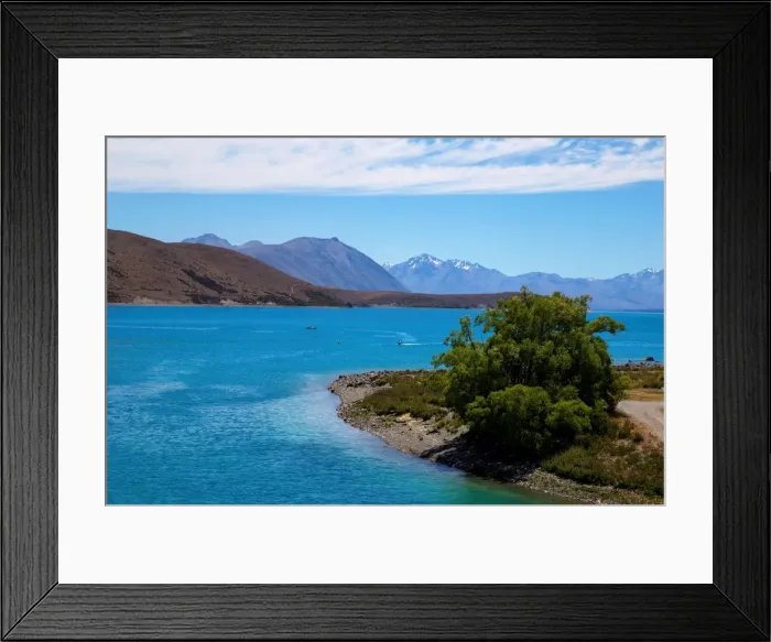 Framed Print : View of Lake Tekapo from New Tekapo Footbridge, South Canterbury, South Island, New Zealand Framed Print : View of Lake Tekapo from New Tekapo Footbridge, South Canterbury, South Island, New Zealand